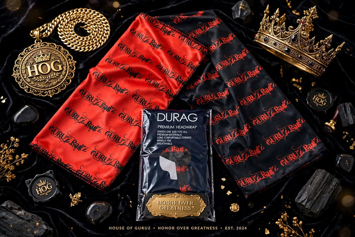 CRIMSON SOVEREIGN™ Premium Two-Tone Durag — Red & Black | GURU'Z Rag'Z | House of Guru™