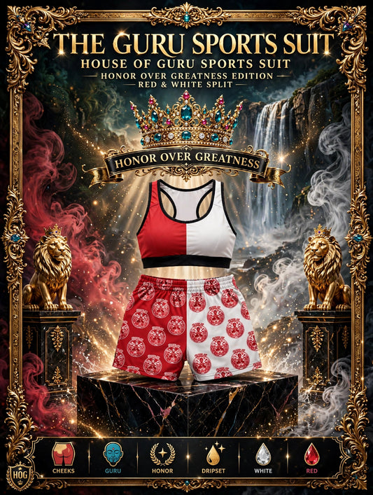 THE GURU THRONE™ — RED & WHITE SPLIT | 2PC WOMEN'S SET | HONOR OVER GREATNESS™ EDITION