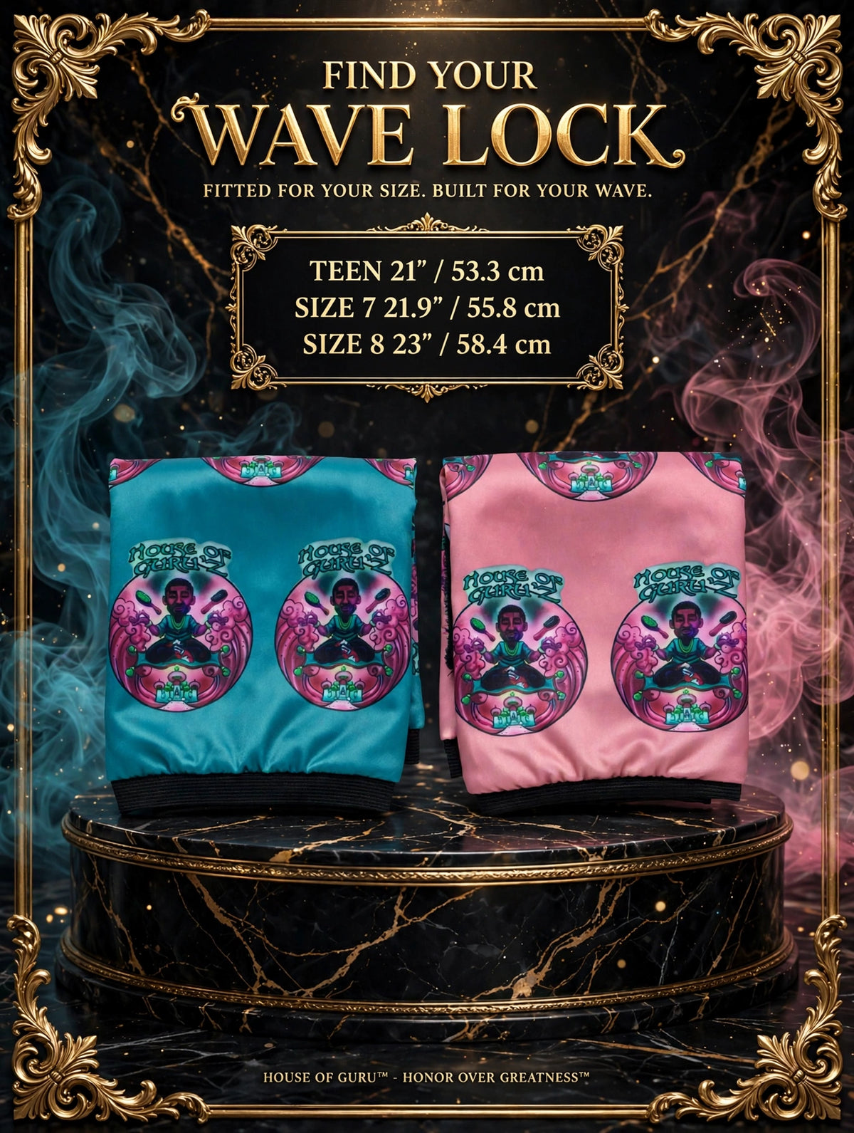 HONOR THE COTTON CANDY™ — THE GURU WAVE LOCK™ Two-Tone Cotton Candy Compression Cap | HOUSE OF GURU™
