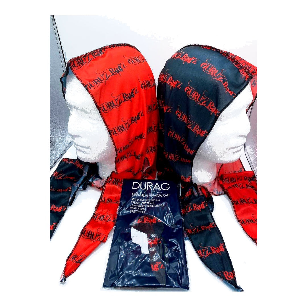 CRIMSON SOVEREIGN™ Premium Two-Tone Durag — Red & Black | GURU'Z Rag'Z | House of Guru™