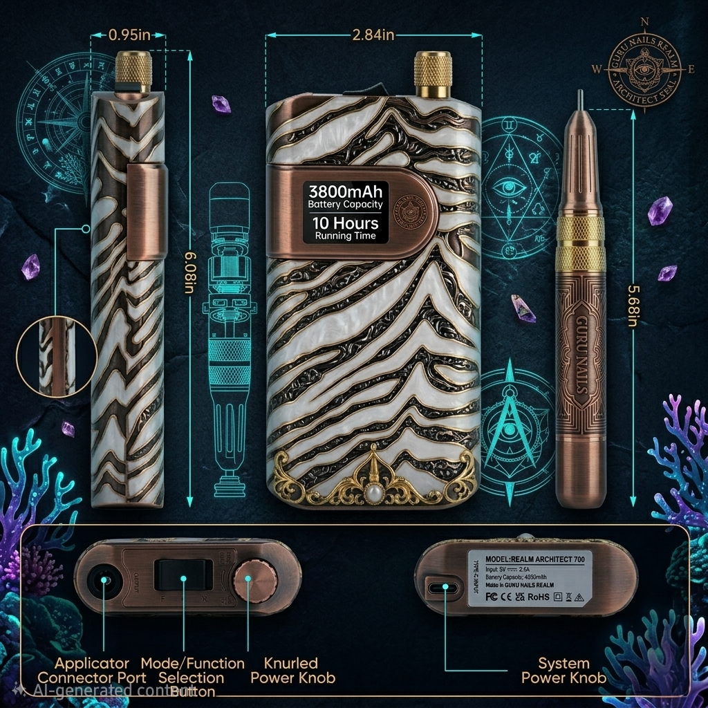 Zebra Print Complete Set – Nail Lamp, Nail Drill & Bit Holder