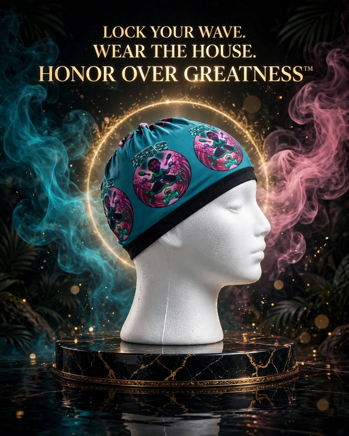 HONOR THE COTTON CANDY™ — THE GURU WAVE LOCK™ Two-Tone Cotton Candy Compression Cap | HOUSE OF GURU™