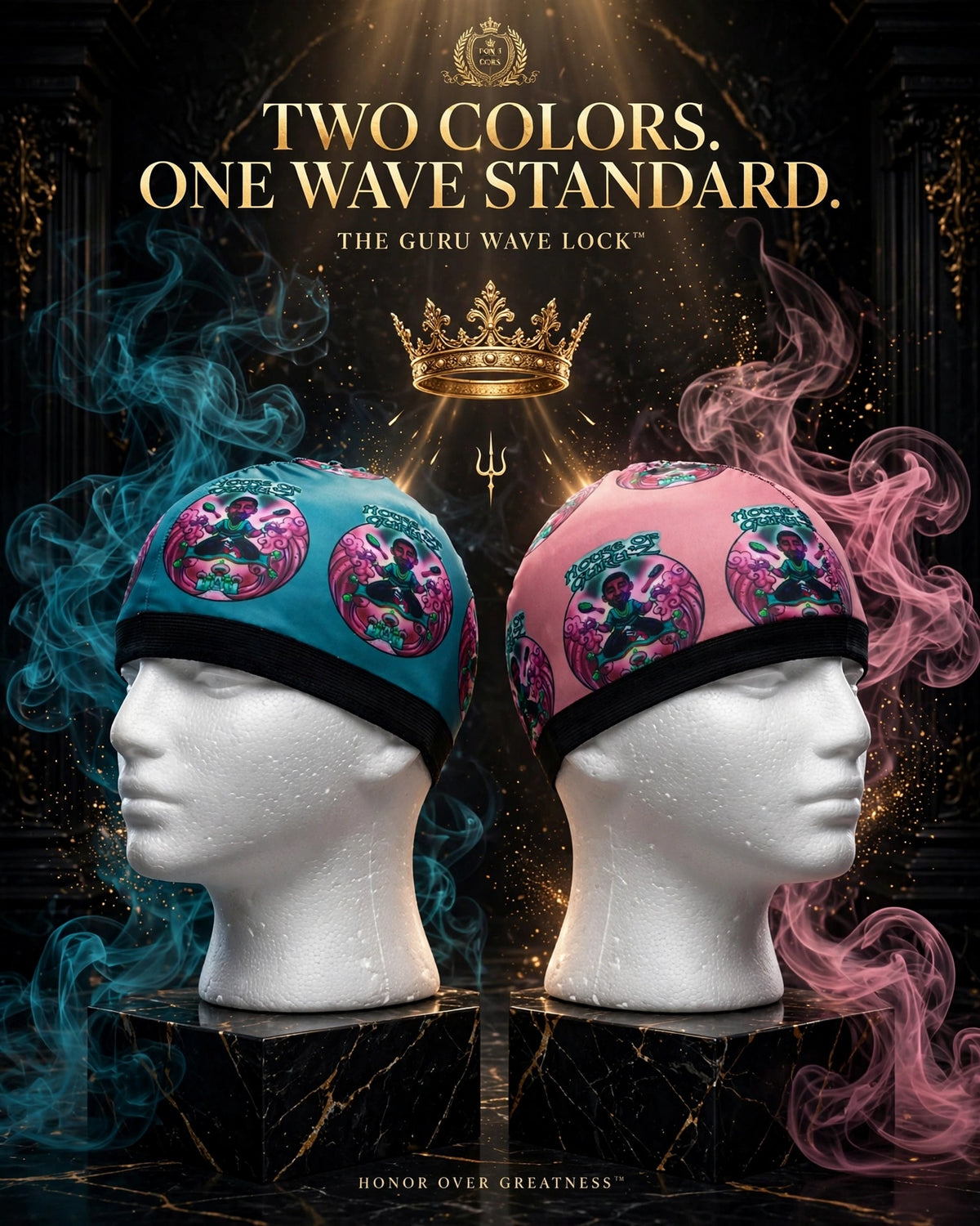 HONOR THE COTTON CANDY™ — THE GURU WAVE LOCK™ Two-Tone Cotton Candy Compression Cap | HOUSE OF GURU™