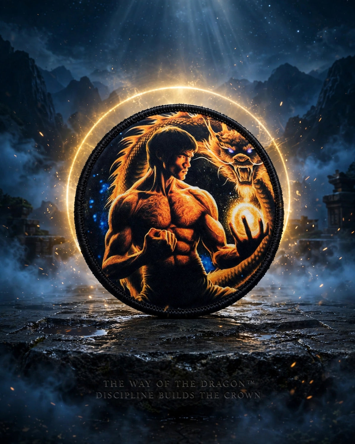 GURU KUZTOM™ — THE DRAGON'S DISCIPLINE™ — WAVE CROWN PATCH