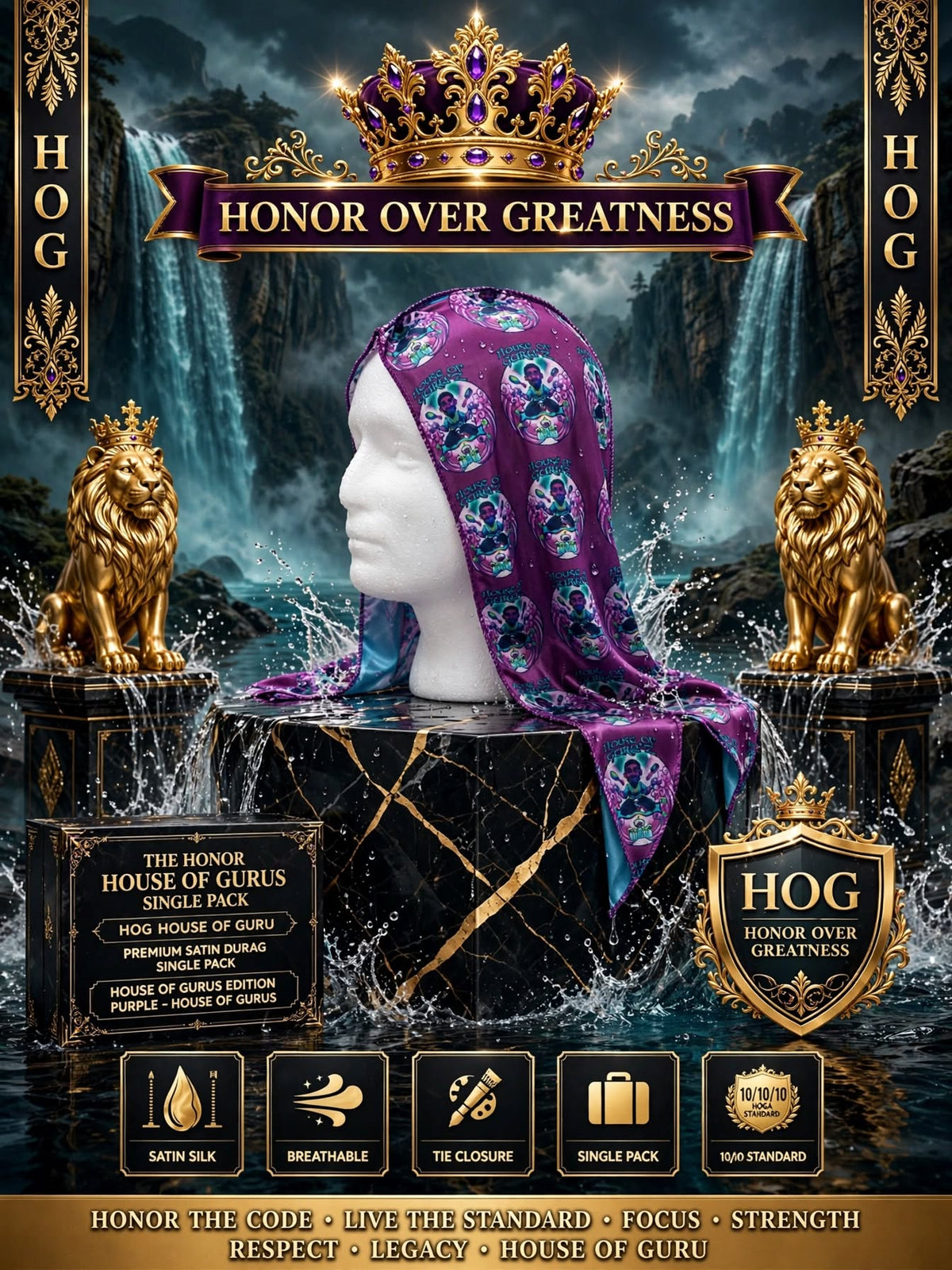 GURU KUZTOM — THE HOGA THRONE™ — SCARLET EDITION — PURE SILK