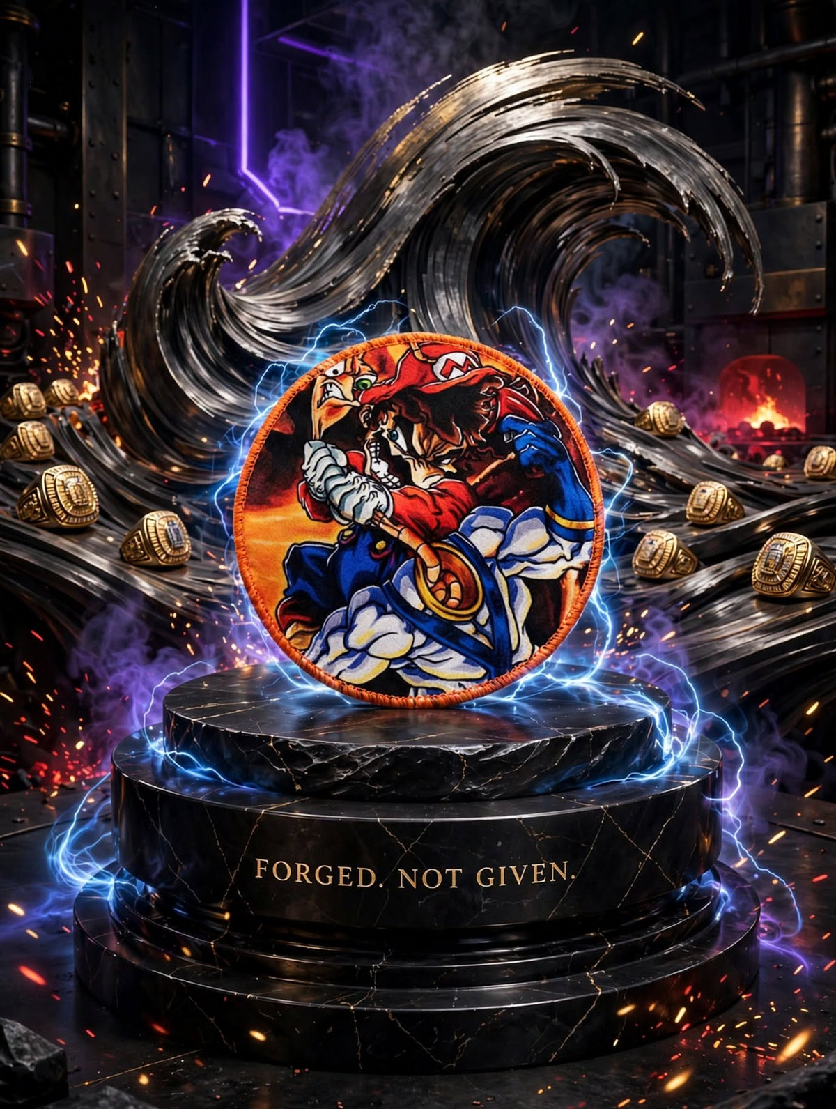HONOR OVER GREATNESS™ — MARIO × EARTHWORM JIM™ — WAVE CROWN PATCH