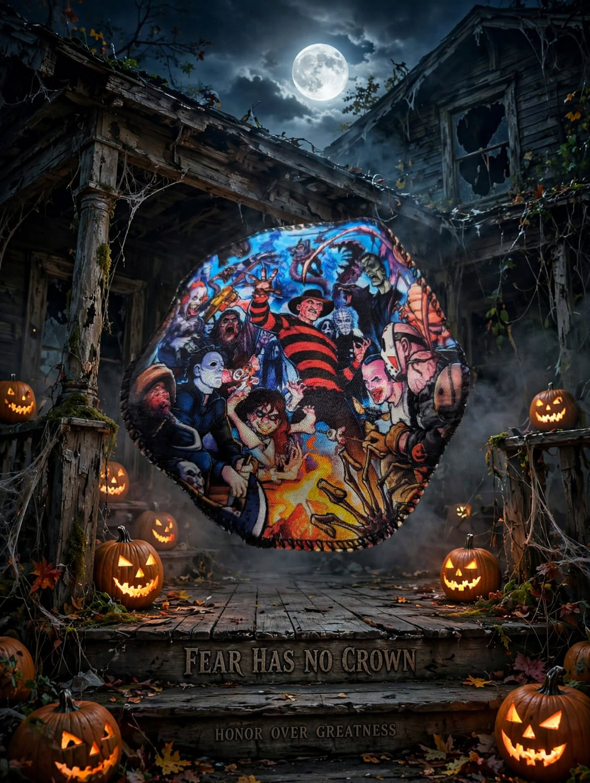 GURU KUZTOM™ — FEAR HAS NO CROWN™ — HORROR ICONS WAVE CROWN PATCH — HOUSE OF GURUS™ COLLECTOR EDITION
