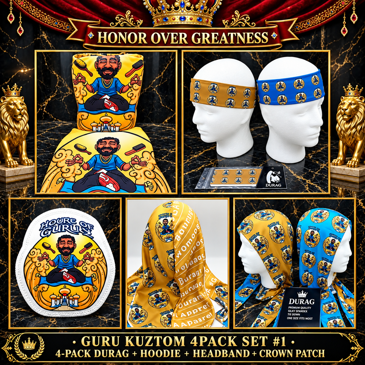 GURU KUZTOM™ — Tan & Blue Sovereign Bundle | 6-Piece HOG Collection