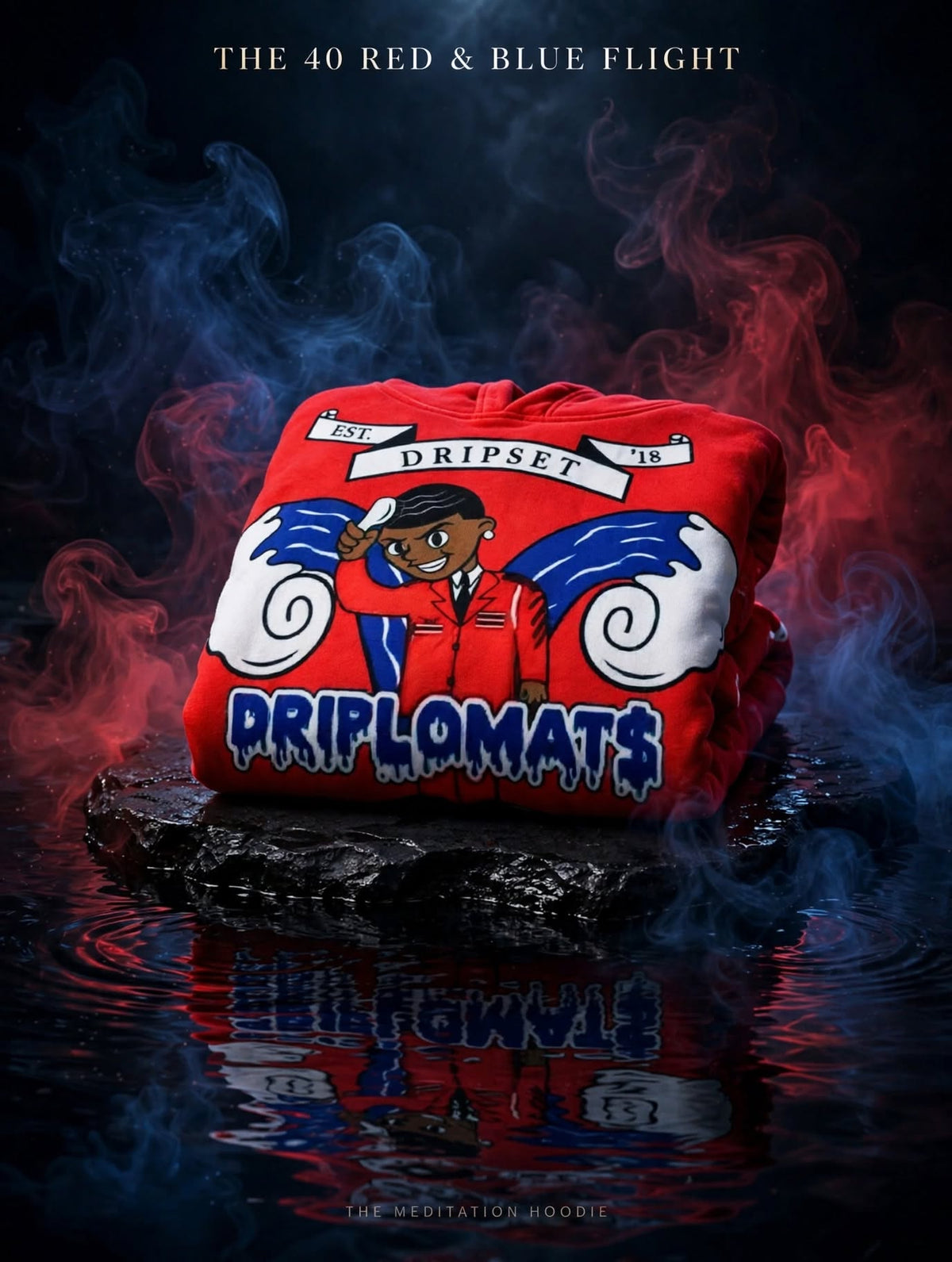 THE 40™ — RED & BLUE FLIGHT — HONOR OVER GREATNESS SQUAD™ HOODIE — O-NAME EDITION