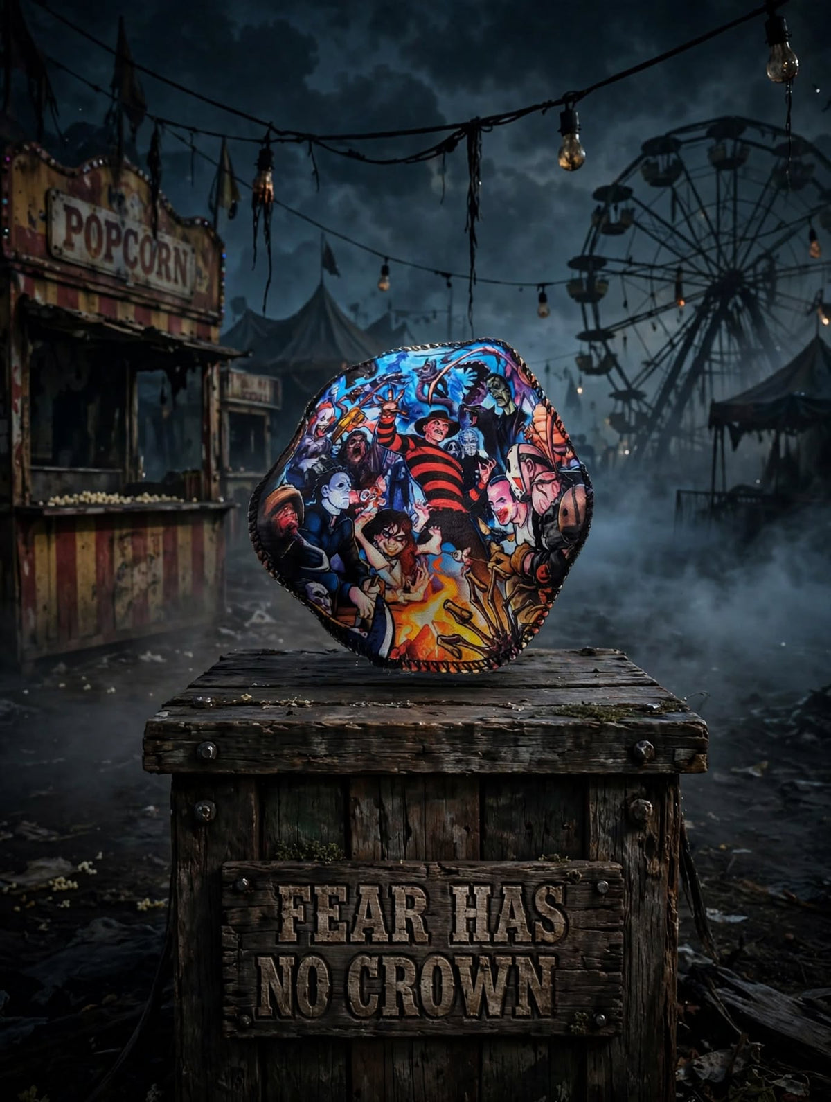 GURU KUZTOM™ — FEAR HAS NO CROWN™ — HORROR ICONS WAVE CROWN PATCH — HOUSE OF GURUS™ COLLECTOR EDITION